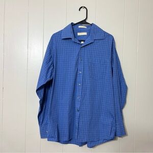 Michael Kors Plaid Blue Shirt Size L